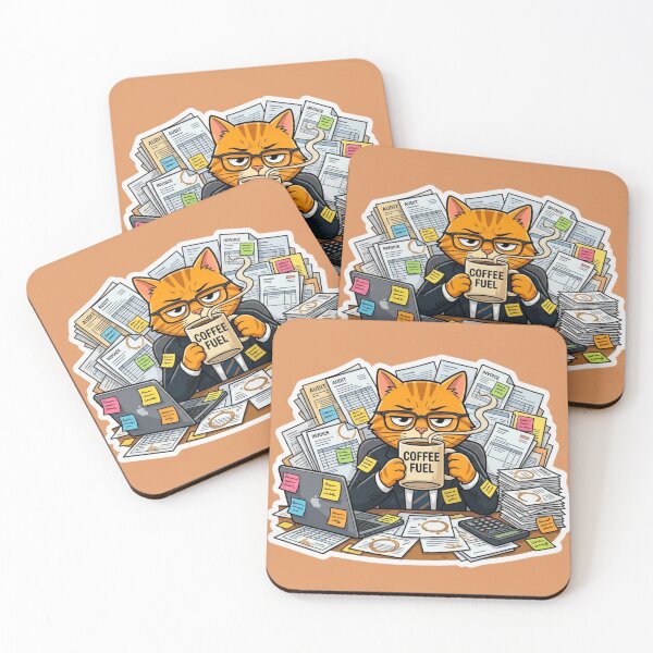 Item preview, Coffee First, Deadlines Later Office Cat designed and sold by HAPPY HARBOR DESIGN .