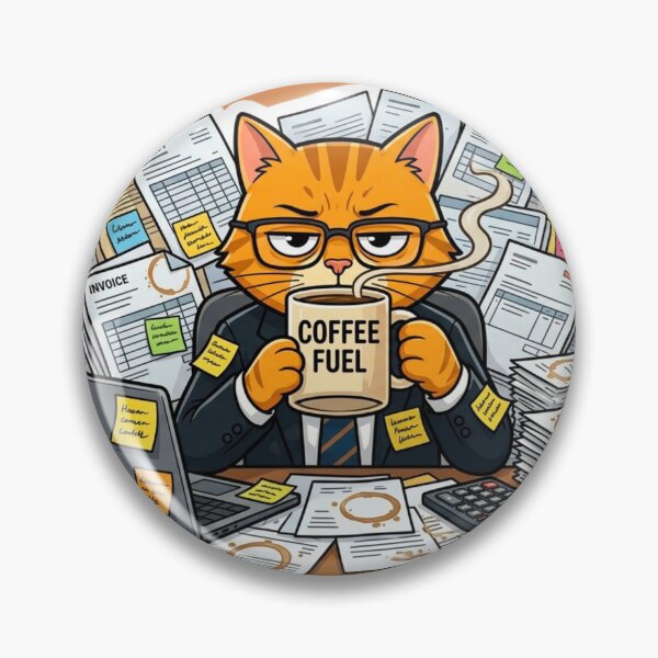 Item preview, Coffee First, Deadlines Later Office Cat designed and sold by HAPPY HARBOR DESIGN .