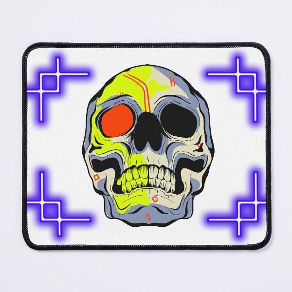 Item preview, Neon-style skull with glowing crosses designed and sold by BoldcreationsM.
