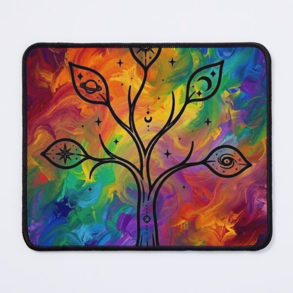 Item preview, Cosmic Tree of Wisdom Colorful Spiritual Line Art designed and sold by MysticVargas.