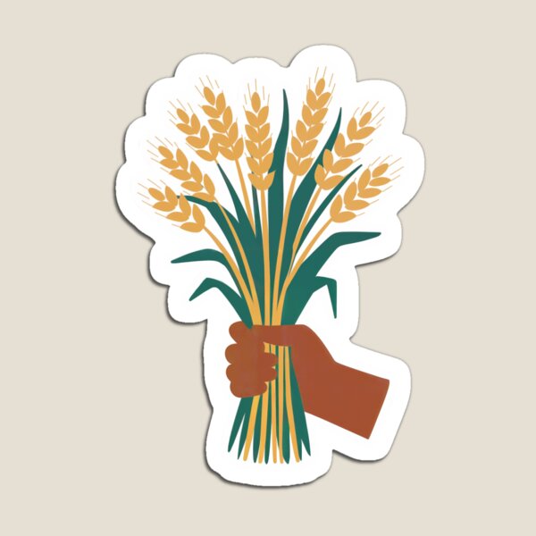 Item preview, Folk Art Wheat Bundle Cozy Harvest Illustration designed and sold by Dunderstickers.