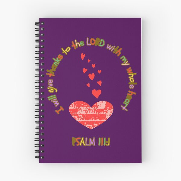 Item preview, Psalm 111:1 – I Will Give Thanks to the LORD with My Whole Heart | Christian Heart Design designed and sold by JupiterLemons.