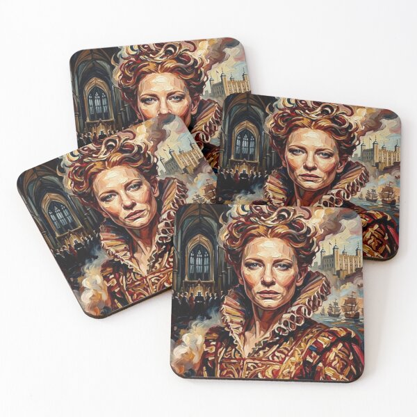 Item preview, Elizabeth Retro Historical Drama Royal Biopic Tribute Art Movie Poster designed and sold by Art's Diner.