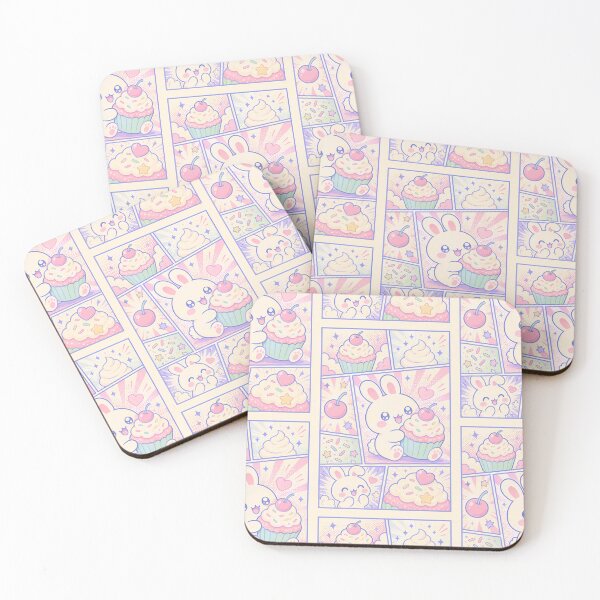 Item preview, Kawaii Bunny Cupcake Comic Panels designed and sold by Gift Phrase Studio.