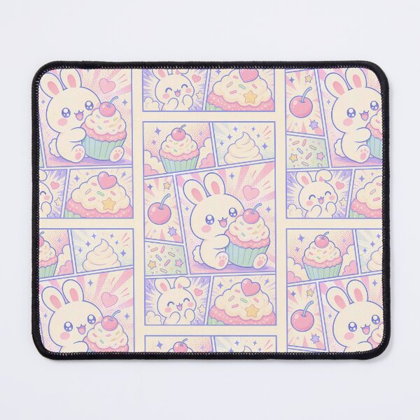 Item preview, Kawaii Bunny Cupcake Comic Panels designed and sold by Gift Phrase Studio.