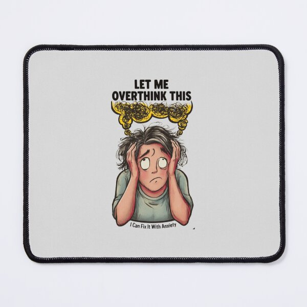 Item preview, Let Me Overthink This Funny Anxiety Cartoon Art designed and sold by Dream Weave Studio.