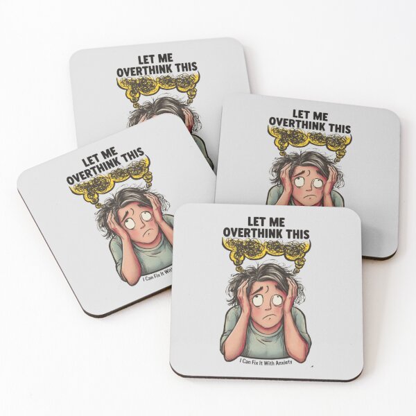 Item preview, Let Me Overthink This Funny Anxiety Cartoon Art designed and sold by Dream Weave Studio.