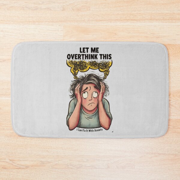 Item preview, Let Me Overthink This Funny Anxiety Cartoon Art designed and sold by Dream Weave Studio.