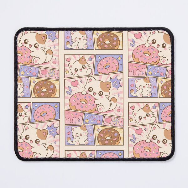 Item preview, Kawaii Cat Donut Comic Panels designed and sold by Gift Phrase Studio.