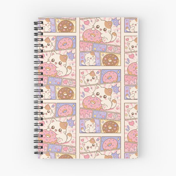 Item preview, Kawaii Cat Donut Comic Panels designed and sold by Gift Phrase Studio.