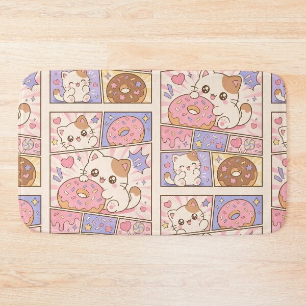 Item preview, Kawaii Cat Donut Comic Panels designed and sold by Gift Phrase Studio.