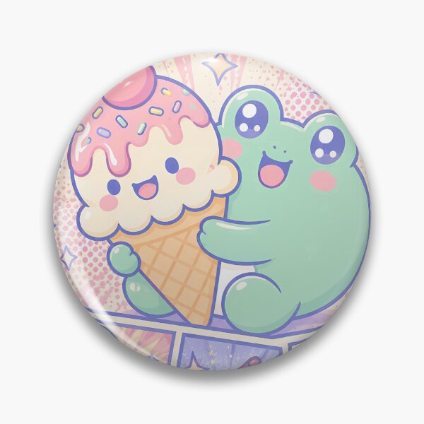 Item preview, Kawaii Frog Ice Cream Comic Panels designed and sold by Gift Phrase Studio.