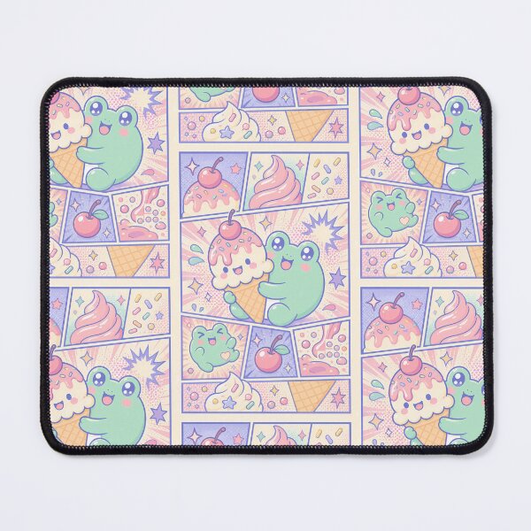 Item preview, Kawaii Frog Ice Cream Comic Panels designed and sold by Gift Phrase Studio.