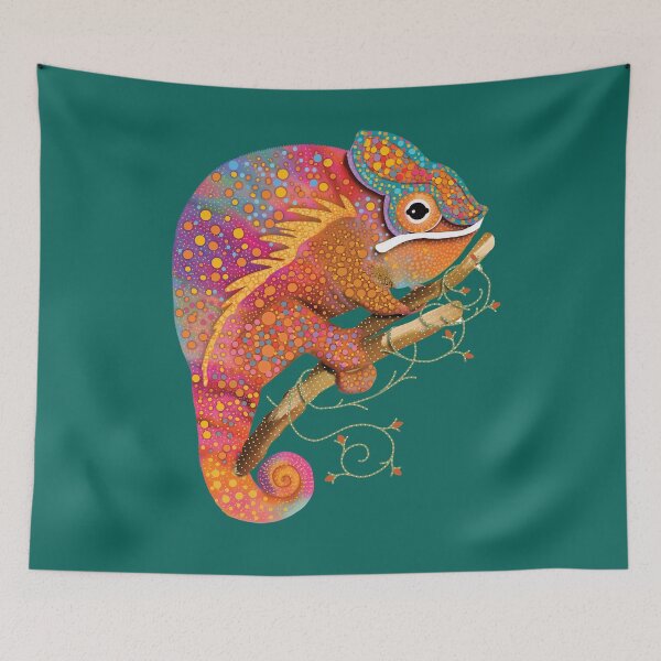 Item preview, Vibrant Rainbow Chameleon Colorful Lizard designed and sold by Karin Taylor.