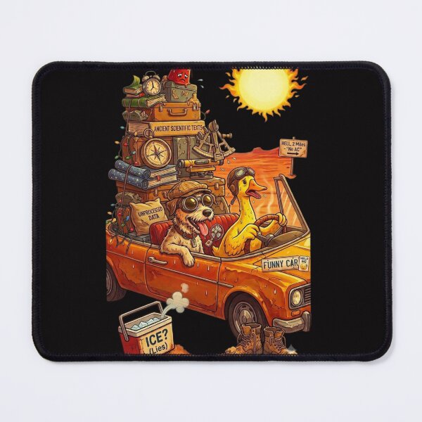 Item preview, Funny Dog and Duck Driving Car Desert Heat Meme Sticker designed and sold by Fatomfatom.
