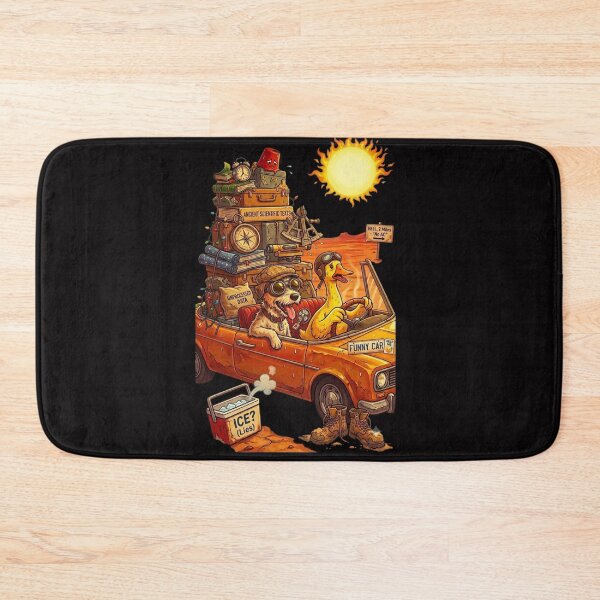 Item preview, Funny Dog and Duck Driving Car Desert Heat Meme Sticker designed and sold by Fatomfatom.