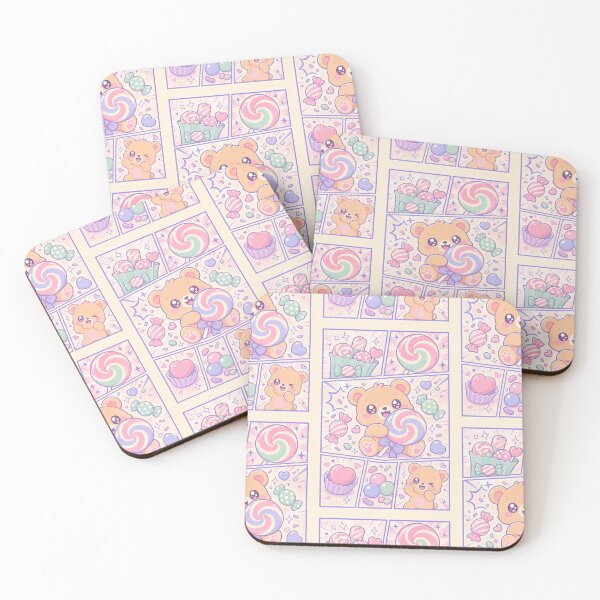 Item preview, Kawaii Bear Candy Comic Panels designed and sold by Gift Phrase Studio.