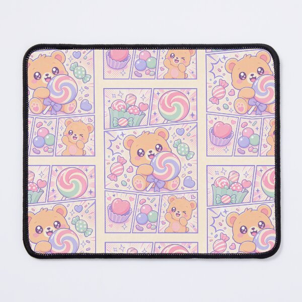 Item preview, Kawaii Bear Candy Comic Panels designed and sold by Gift Phrase Studio.