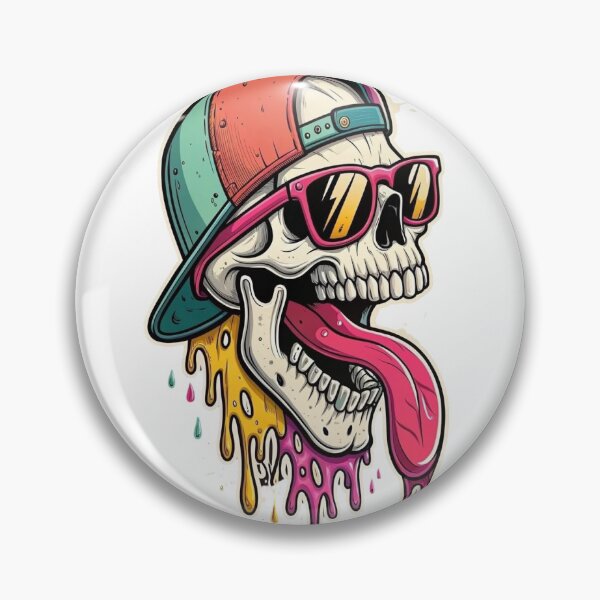 Item preview, Colorful Skull Streetwear - Graffiti Cartoon Sticker Design designed and sold by InkNovar.