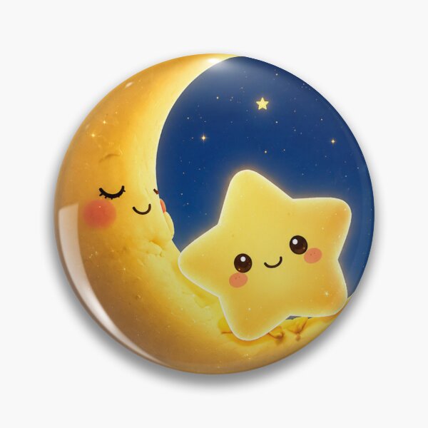 Item preview, Cute Moon Hugging Happy Star designed and sold by DaryaArtFrance.