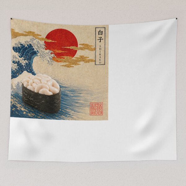 Item preview, Shirako Cod Milt Gunkan — Ukiyo-e Japanese Sushi Art Tee designed and sold by nurusubetei.