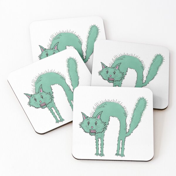 Item preview, Scraggly Green Scared Cat Arched Back designed and sold by Fail-Army.