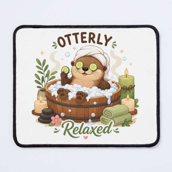 Item preview, Cute Spa Otter – Otterly Relaxed Bubble Bath Kawaii Animal Design designed and sold by PawsGiggles.