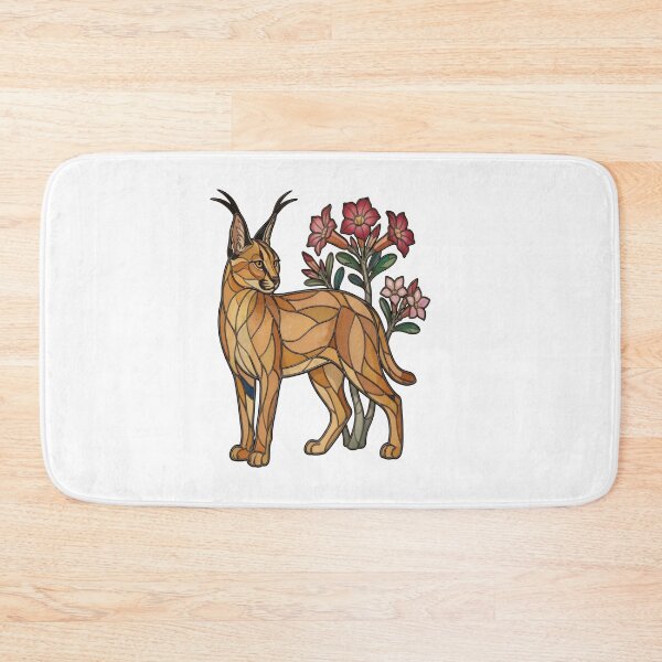 Item preview,  Stained Glass Caracal Wild Cat and Desert Rose designed and sold by Vitreous-Fauna.