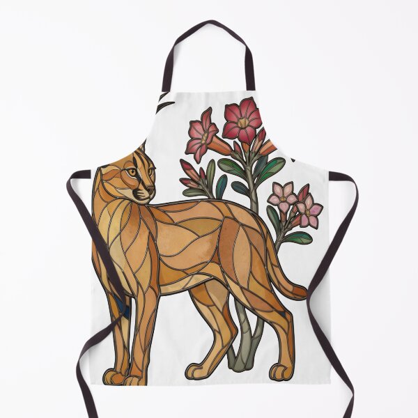 Item preview, Stained Glass Caracal Wild Cat and Desert Rose designed and sold by Vitreous-Fauna.