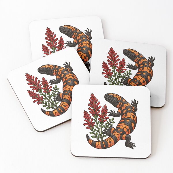 Item preview,  Stained Glass Gila Monster and Red Desert Flora designed and sold by Vitreous-Fauna.