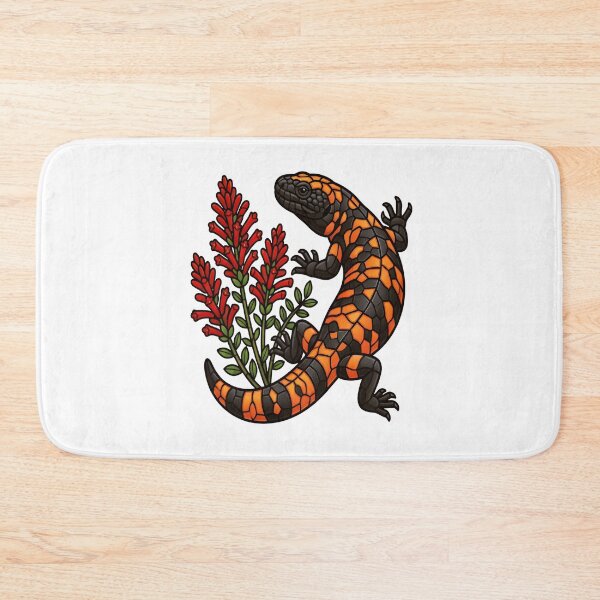 Item preview,  Stained Glass Gila Monster and Red Desert Flora designed and sold by Vitreous-Fauna.