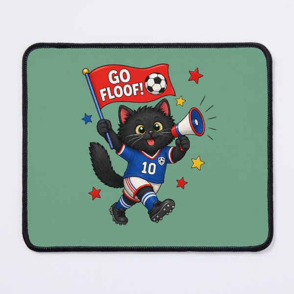 Item preview, Go Floof Soccer Fan Cat designed and sold by lumar23.