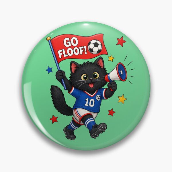 Item preview, Go Floof Soccer Fan Cat designed and sold by lumar23.