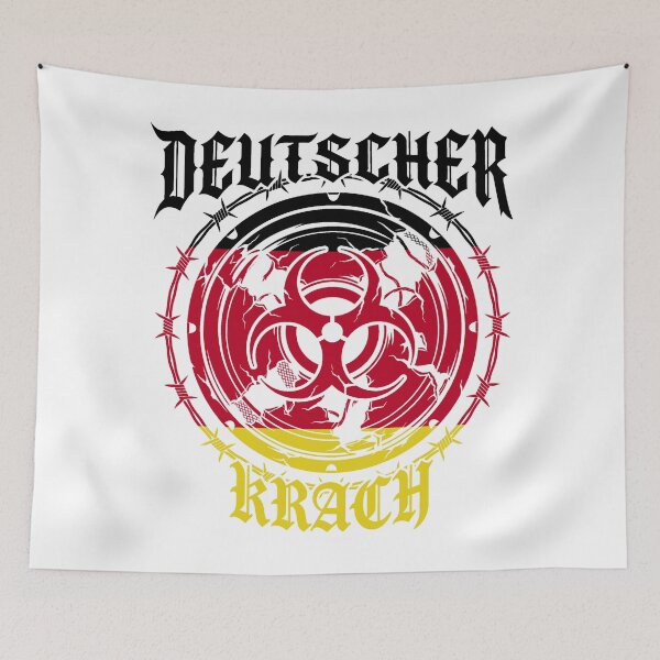 Item preview, Deutscher Krach Hardstyle Techno Biohazard Rave Flag designed and sold by SPAZE-Typo.