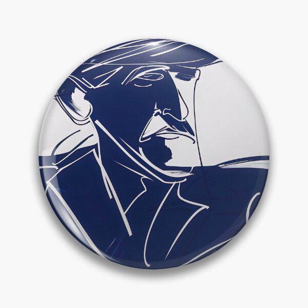 Item preview, Charles de Gaulle - Blue Abstract Art designed and sold by shadow-bloom.