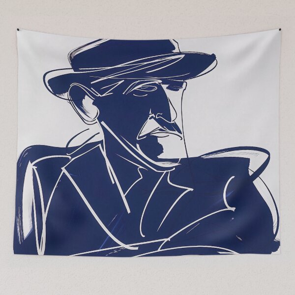 Item preview, Charles de Gaulle - Blue Abstract Art designed and sold by shadow-bloom.