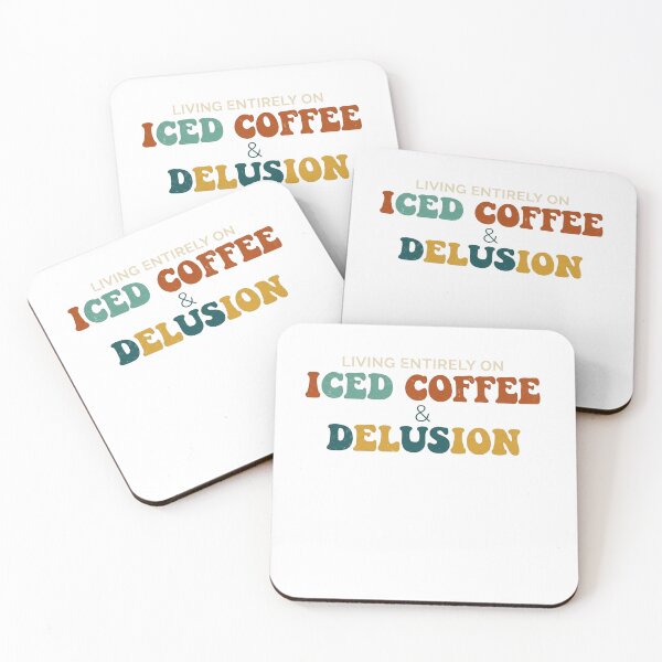 Item preview, Iced Coffee and Delusion Retro Typography designed and sold by YourWearPulse.