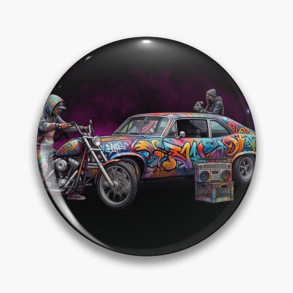 Item preview, Urban Graffiti Muscle Car and Chopper Bike Art designed and sold by rich-moda.