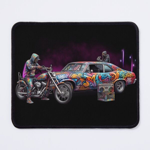 Item preview, Urban Graffiti Muscle Car and Chopper Bike Art designed and sold by rich-moda.