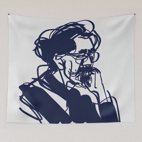 Item preview, Charles Dickens - Blue Abstract Art designed and sold by shadow-bloom.