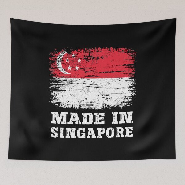 Item preview, Made in Singapore Vintage Distressed Flag designed and sold by Dmetalx Art Apparel.