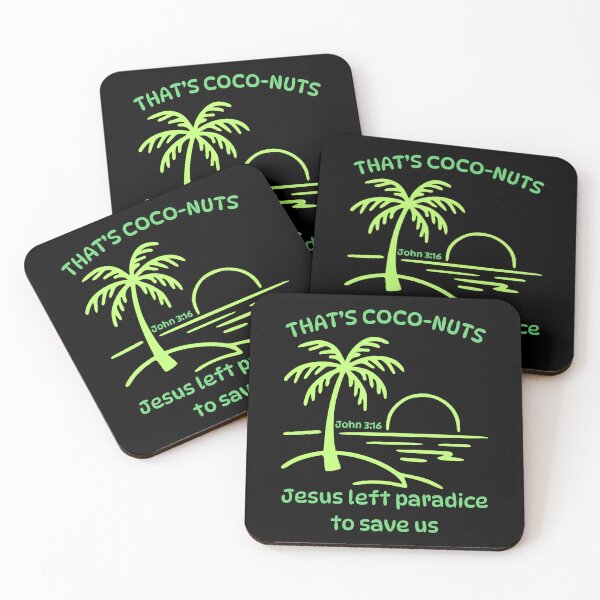 Item preview, That's Coconuts Jesus Saves John 316 Love Palm Tree Tropical Beach Summer Bright Colors designed and sold by Forevermore.
