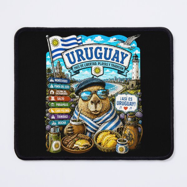 Item preview, Uruguay Coastal Adventure Capybara Travel Art designed and sold by AtuqStudio.