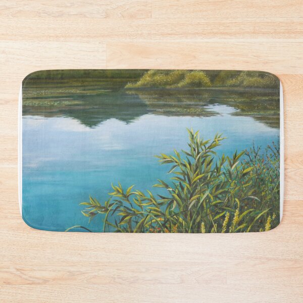 Item preview, Serene Blue Lake and Green Foliage - Nature Fine Art designed and sold by HaedamArt.