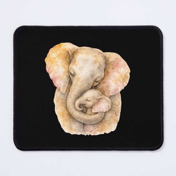 Item preview, Elephant Mother And Baby Tender Watercolor Wildlife Gift designed and sold by TheAngelHeart.