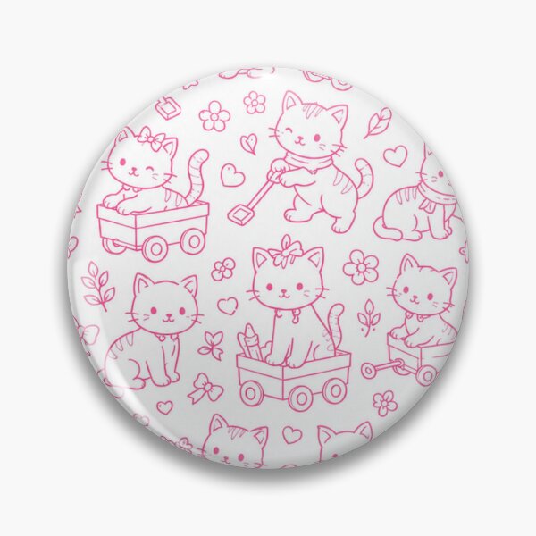 Item preview, Pink Cats and Wagons Coloring Page Art designed and sold by TerScott.