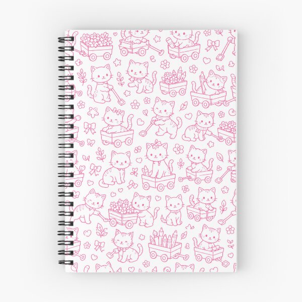 Item preview, Pink Cats and Wagons Coloring Page Art designed and sold by TerScott.