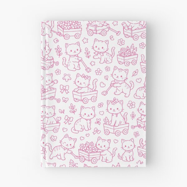 Item preview, Pink Cats and Wagons Coloring Page Art designed and sold by TerScott.