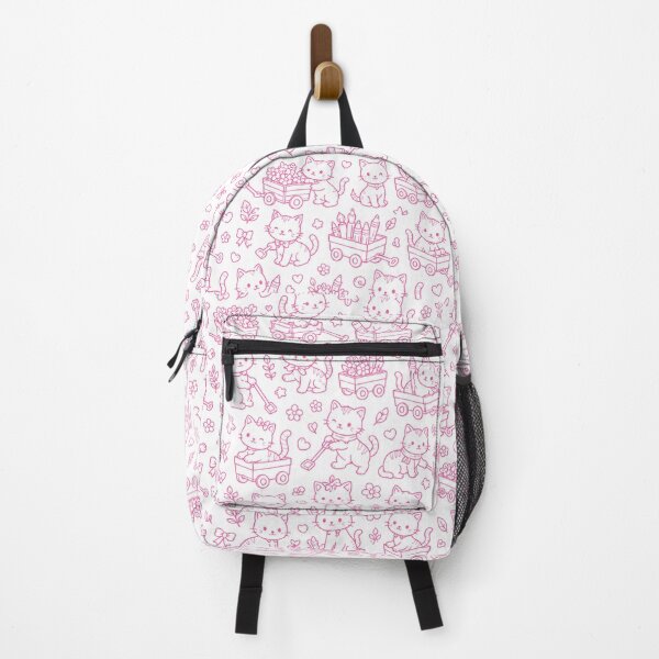 Item preview, Pink Cats and Wagons Coloring Page Art designed and sold by TerScott.
