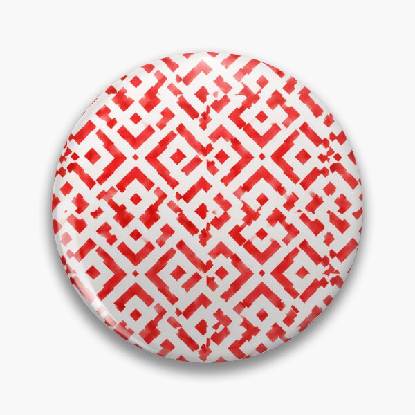 Item preview, Striking Red and White Geometric Lattice Pattern designed and sold by zenjiinspired.